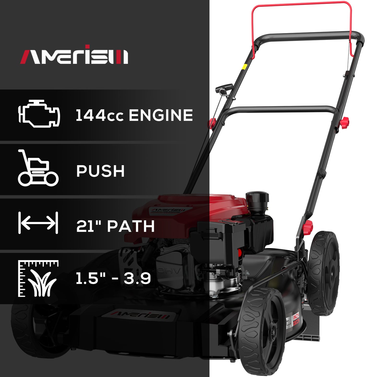 21" 144cc 2-in-1 Gas Push Lawn Mower AV8621C1