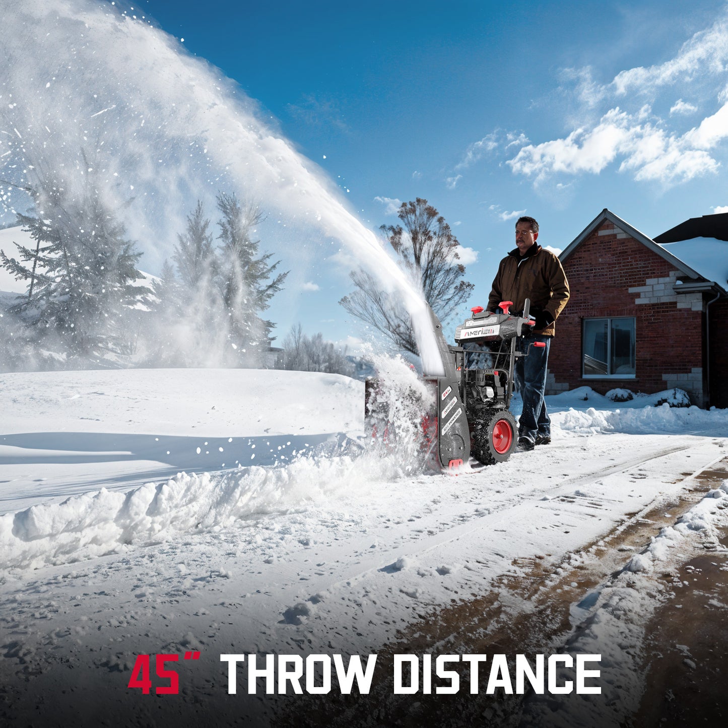 26" 212cc Self-Propelled Gas Snow Blower, AM7019B-W