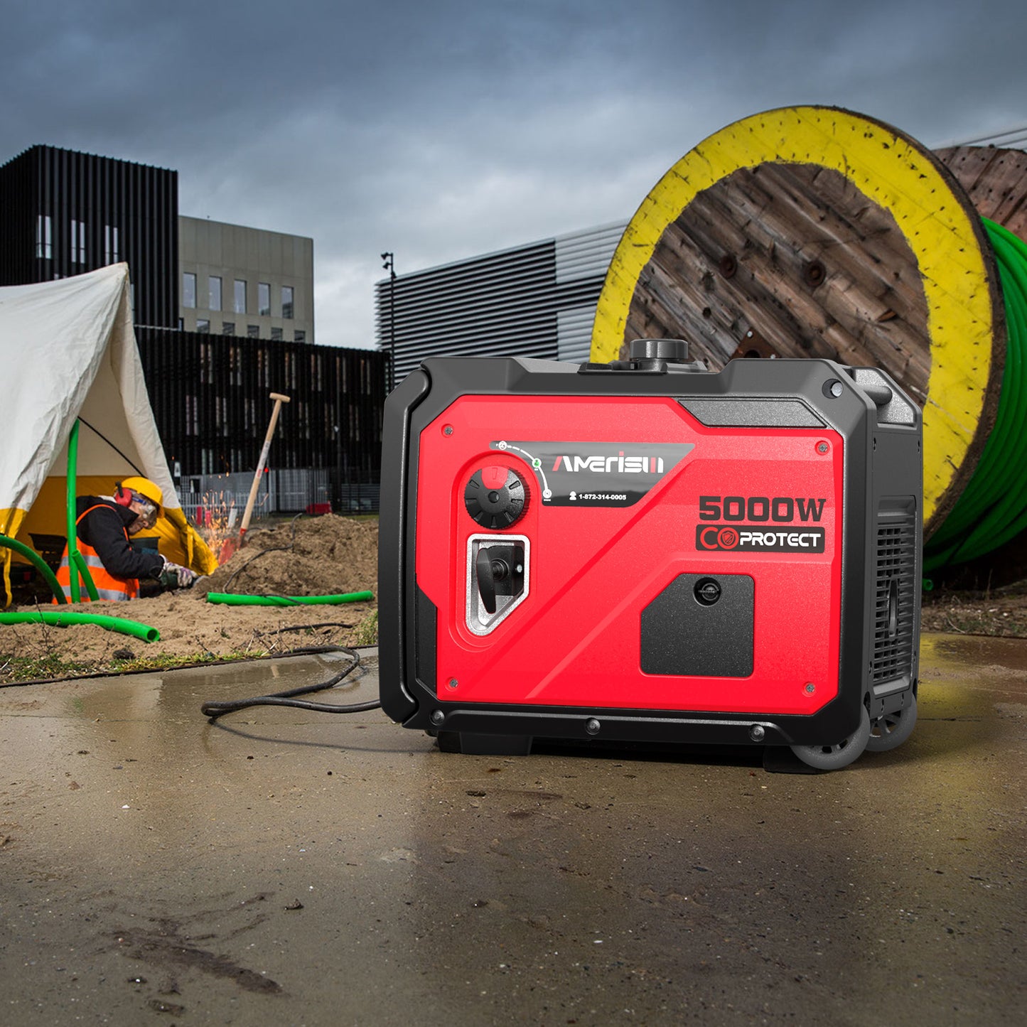 5000W Gas Generator w/ CO Sensor AM5046C