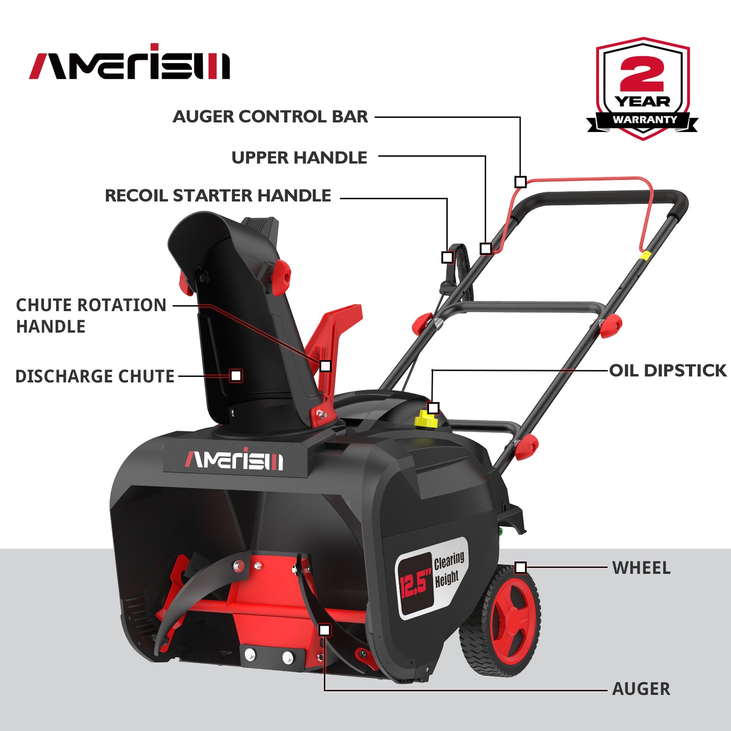 21" Gas Snow Blower, 212 cc, Single-Stage , AM7006A-W