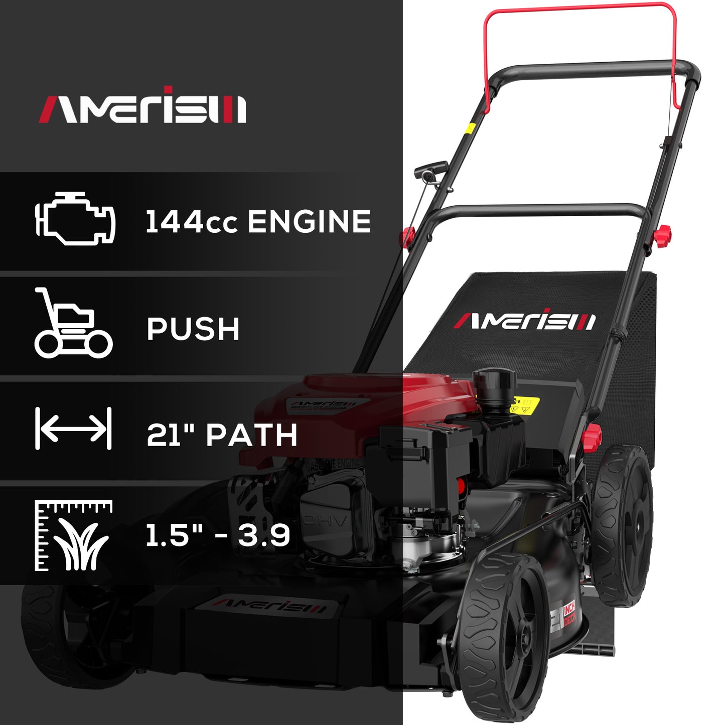 21" 144cc 3-in-1 Gas Push Lawn Mower AV8621P1